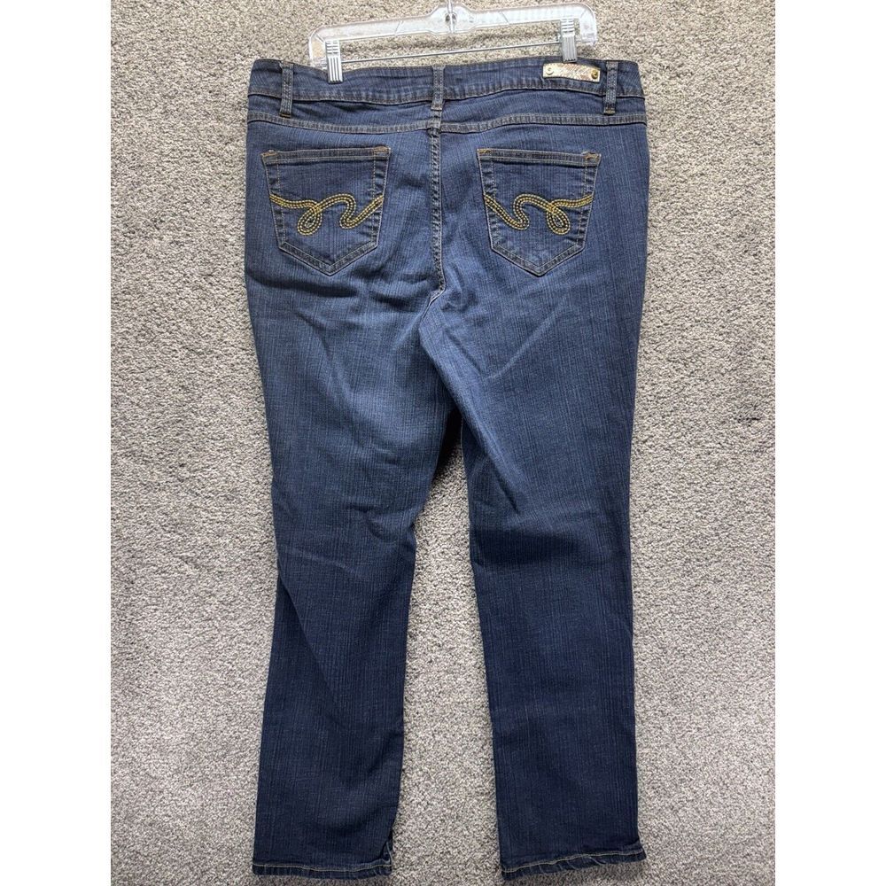 Vtg Southpole Jeans Womens Size 18 Logo Skinny Stretch 38x30 Embroidered Y2K 90s